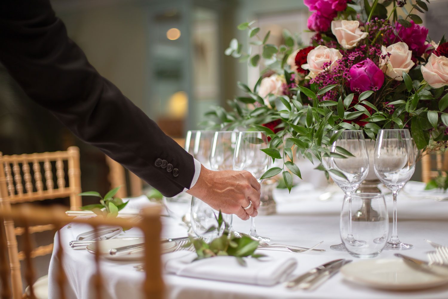 Lifestyle shoot for events spaces at the Sloane Club, London